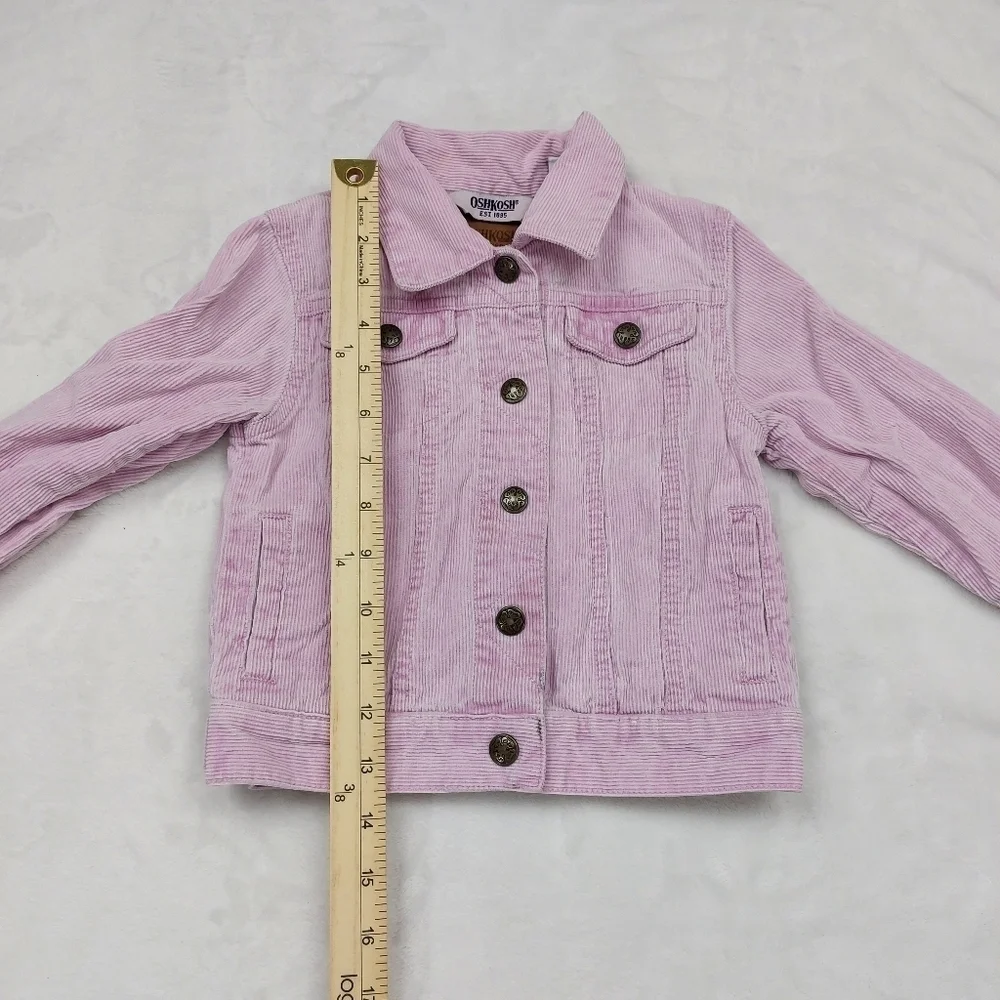 OSHKOSH GIRLS LIGHT PURPLE LAVENDER CORDUROY BUTTON FRONT JACKET SIZE 4/4T